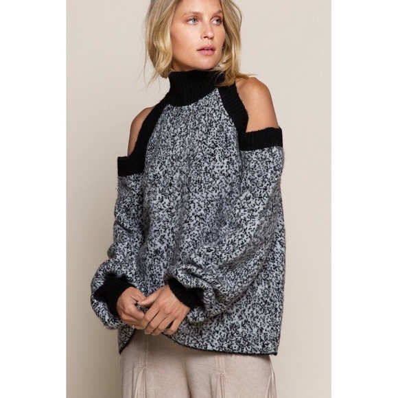 Sassy Chic Black & Gray Leopard Print Sweater - Picture 7 of 12